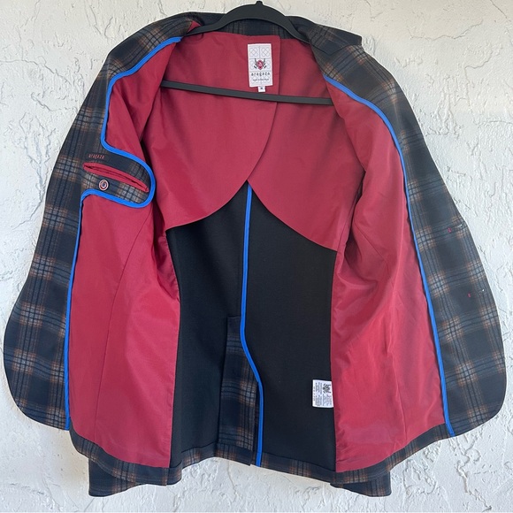 ARAGAZA Blazer‎ Jacket Sportscoat Men Medium Plaid Academia Work Preppy Spain - Picture 3 of 5